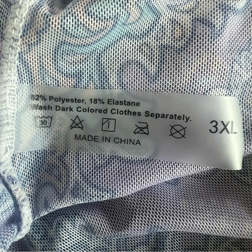 Shein Ruffle Swim in lilac and pink blue paisley print pants size 3XL tag size